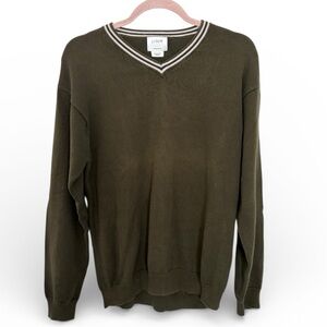 J Crew Men’s V Neck Sweater Green Medium